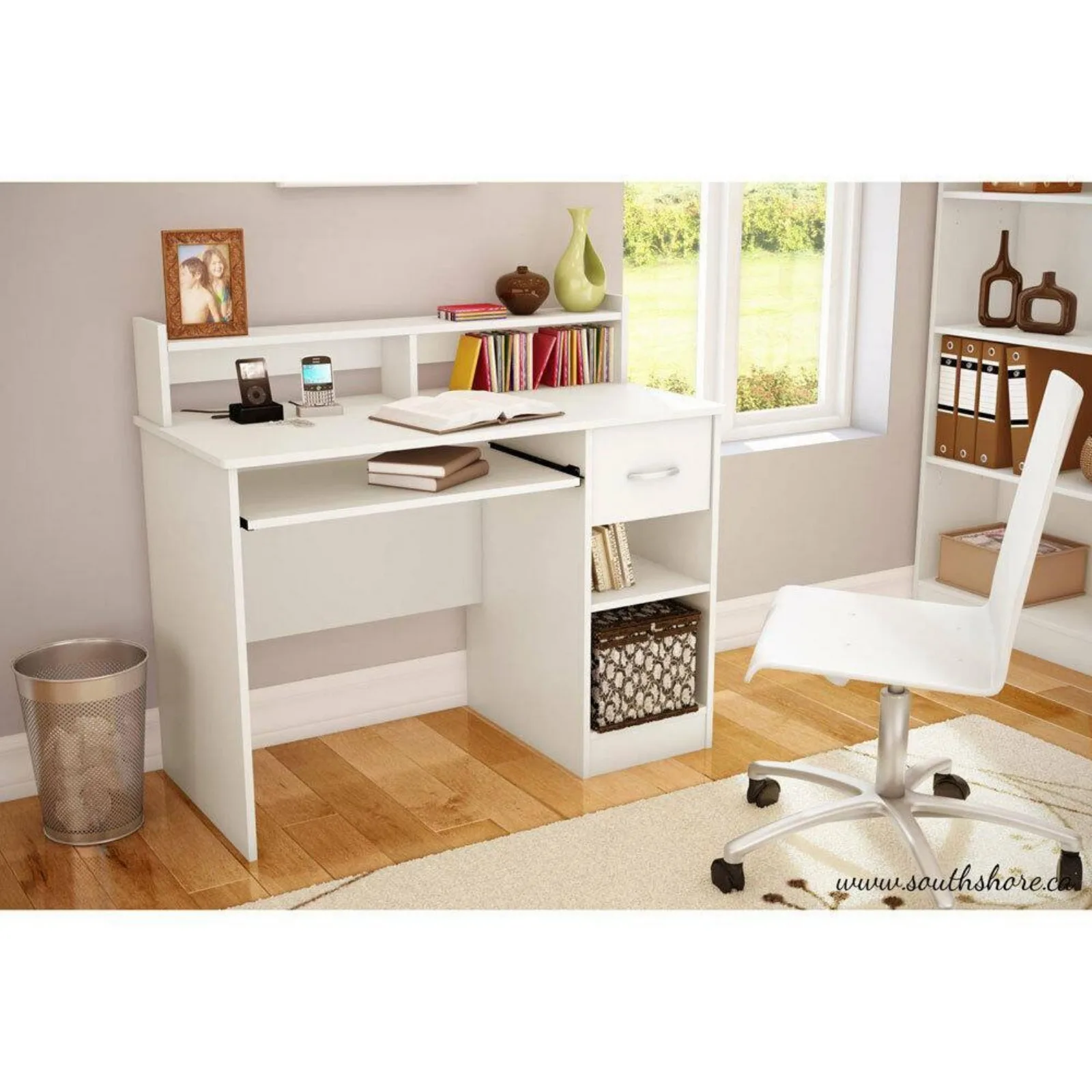 US Computer Desk Student Desk Home Office Writing Table with Drawer Shelves White
US Computer Desk Student Desk Home Office Writing Table with Drawer Shelves White