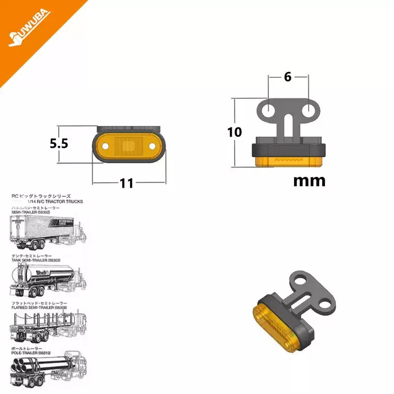 LED Width Indicator Lights Warning Light for 1/14 Tamiya RC Truck Trailer Tipper DIY Parts
LED Width Indicator Lights Warning Light for 1/14 Tamiya RC Truck Trailer Tipper DIY Parts