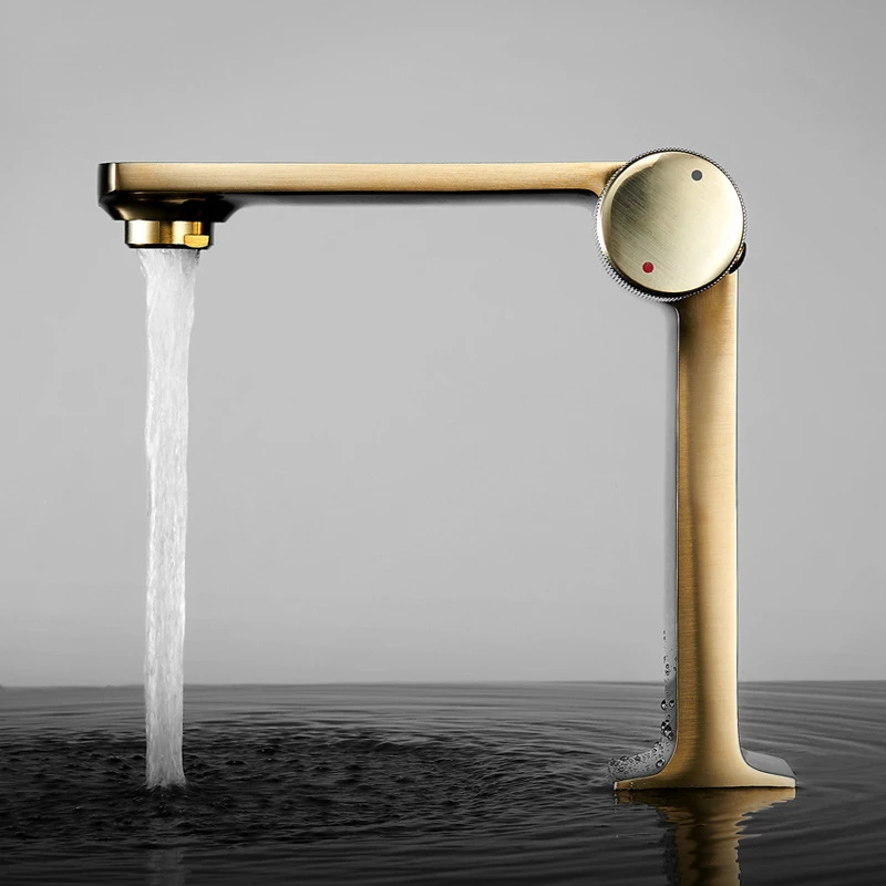 Brushed Gold Copper Single Hole Basin Faucet Bathroom Cabinet Drop-in Sink Wash Basin Hot and Cold Faucet
Brushed Gold Copper Single Hole Basin Faucet Bathroom Cabinet Drop-in Sink Wash Basin Hot and Cold Faucet