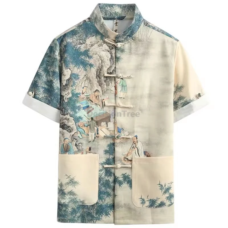 2025 popular trendy improved tang suit top summer fashionable versatile men's printed shirt chinese style vintage button top
2025 popular trendy improved tang suit top summer fashionable versatile men's printed shirt chinese style vintage button top