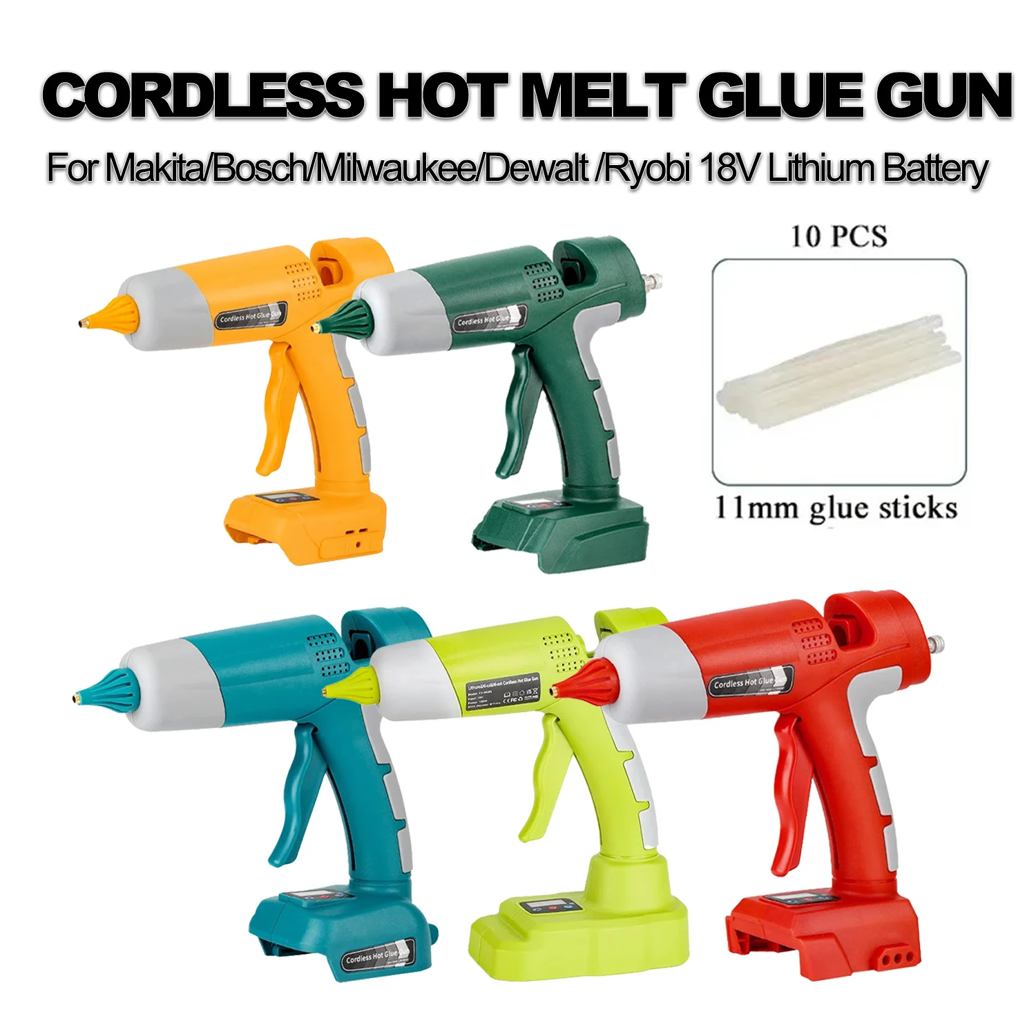 Электрический инструмент для ремонта тепла для Arts, Crafts и DIY, новый термоклеевой пистолет для литиевой батареи Makita/Dewalt/Bosch/Milwaukee/Ryobi 18 В
Электрический инструмент для ремонта тепла для Arts, Crafts и DIY, новый термоклеевой пистолет для литиевой батареи Makita/Dewalt/Bosch/Milwaukee/Ryobi 18 В