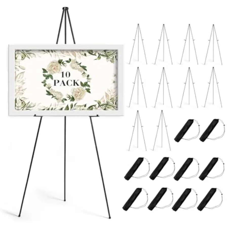 63" Easel Stand for Sign 10 Pack Portable Easel for Painting Foldable Black Metal Easel Display Stand Poster Holder Adjustable
63" Easel Stand for Sign 10 Pack Portable Easel for Painting Foldable Black Metal Easel Display Stand Poster Holder Adjustable