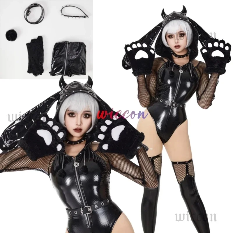 FC6Gothic Devil Rabbit Cposplay Women Sexy Bodysuit Halloween Gothic Style Lingerie Set Black Leather Bodysuit Club Party C@FC8!
FC6Gothic Devil Rabbit Cposplay Women Sexy Bodysuit Halloween Gothic Style Lingerie Set Black Leather Bodysuit Club Party C@FC8!