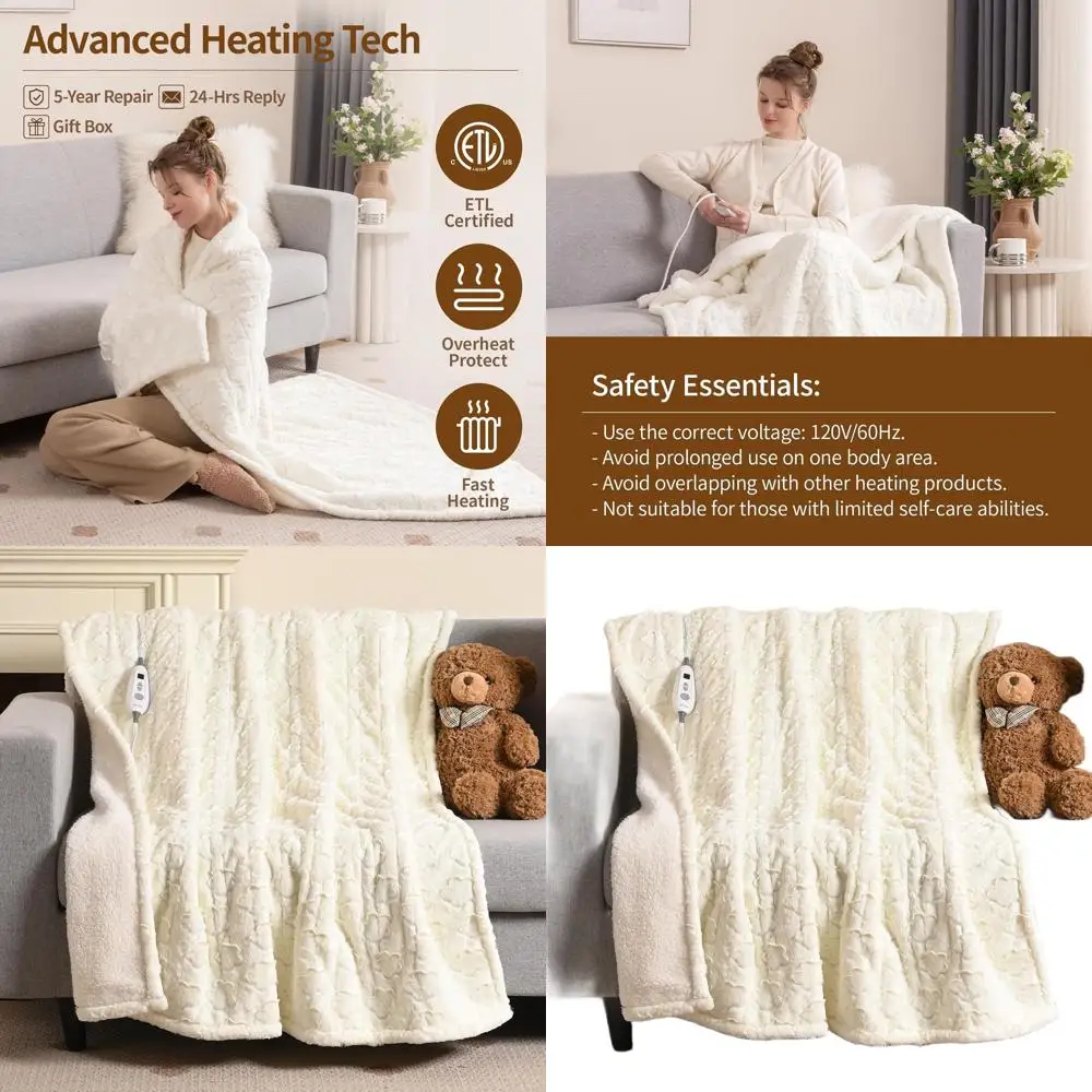 Электрический плед-накидка Шерпа 50x60 см, с таймером на 4 часа, 6 уровней нагрева, моющийся, в подарочной коробке
Электрический плед-накидка Шерпа 50x60 см, с таймером на 4 часа, 6 уровней нагрева, моющийся, в подарочной коробке