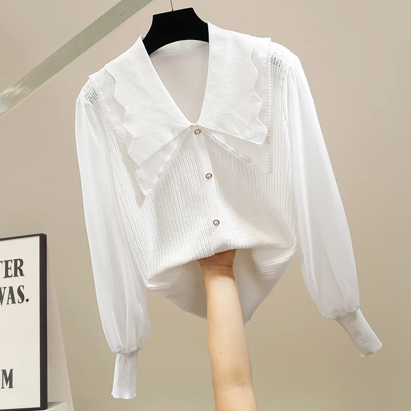 Вязаный топ ручной работы с волнистым узором из бисера, двухслойный, с воротником-стойкой, шифоновыми вставками и длинными рукавами, в стиле пэчворк, модный корейский стиль, приталенный крой.
Вязаный топ ручной работы с волнистым узором из бисера, двухслойный, с воротником-стойкой, шифоновыми вставками и длинными рукавами, в стиле пэчворк, модный корейский стиль, приталенный крой.