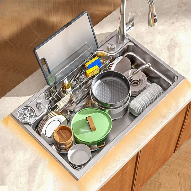 Large single sink household 304 stainless steel sink kitchen dishwashing embossed undercounter thickened dishwashing sinks
Large single sink household 304 stainless steel sink kitchen dishwashing embossed undercounter thickened dishwashing sinks