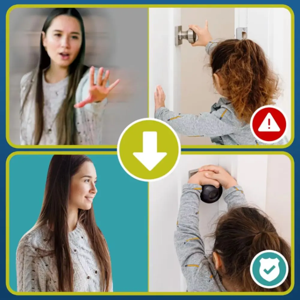 Hard-to-Remove Design Child Safety Door Knob Cover Dual-Lock Design No Tools Required Hard-to-Remove Door Handle Covers
Hard-to-Remove Design Child Safety Door Knob Cover Dual-Lock Design No Tools Required Hard-to-Remove Door Handle Covers