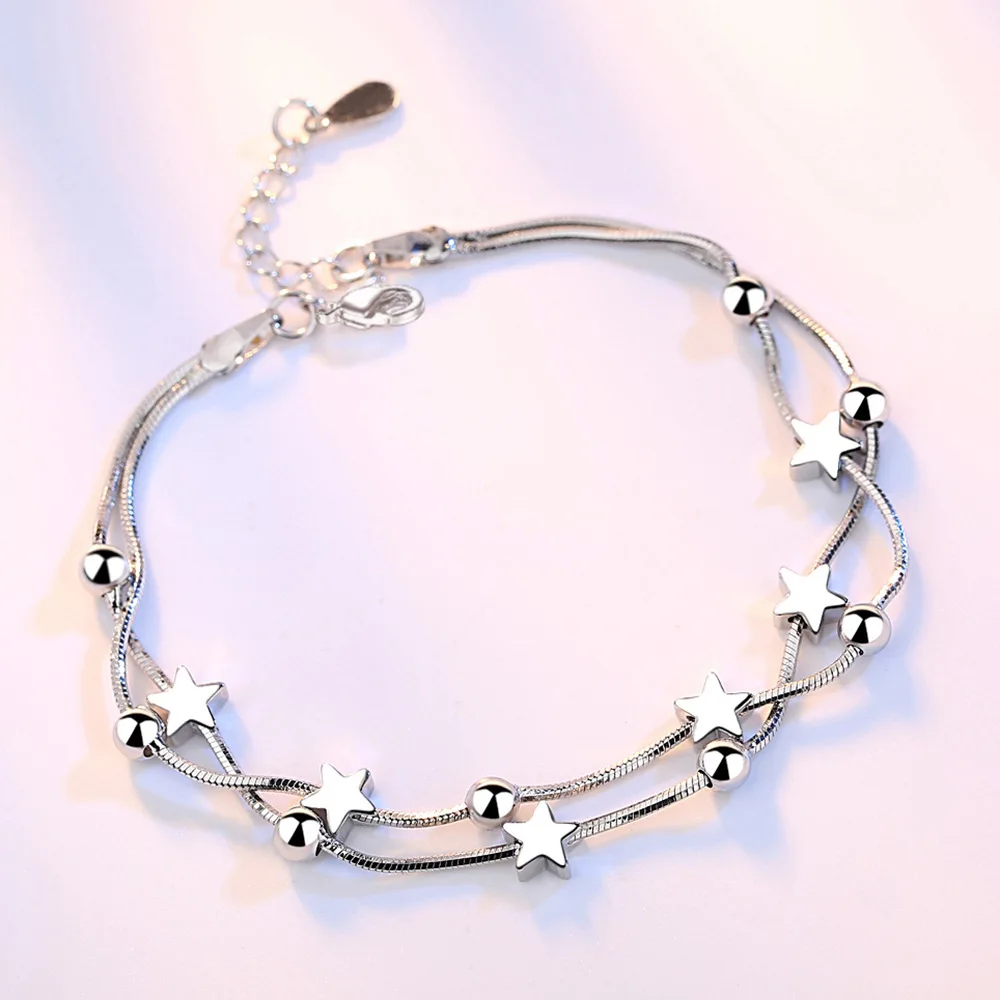 Charm 925 Sterling Silver Exquisite Ball/Square/Star Bracelet Women's Elegant Wedding Party Jewelry Accessories
Charm 925 Sterling Silver Exquisite Ball/Square/Star Bracelet Women's Elegant Wedding Party Jewelry Accessories