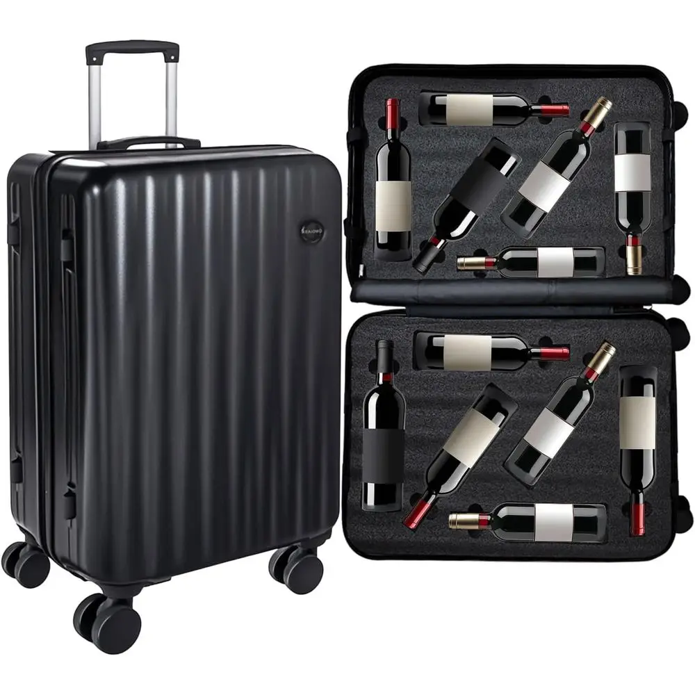 TSA-Approved 12-Bottle Wine Suitcase with Thickened Case, Removable Insert, and 360° Rotating Wheels for Airplane Travel
TSA-Approved 12-Bottle Wine Suitcase with Thickened Case, Removable Insert, and 360° Rotating Wheels for Airplane Travel