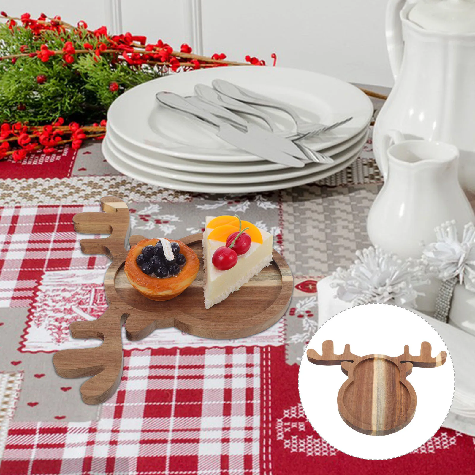 Wooden Christmas Tray Reindeer Antler Shape Rustic Serving Platter Charcuterie Board Fruit Dessert Snack Display
Wooden Christmas Tray Reindeer Antler Shape Rustic Serving Platter Charcuterie Board Fruit Dessert Snack Display
