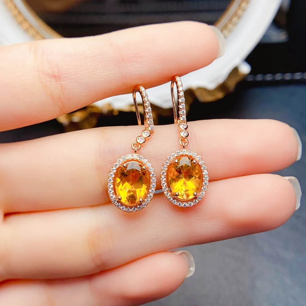 FS 7*9mm Natural Citrine Luxury Earrings S925 Sterling Silver Fine Charm Weddings Jewelry for Women Certificate MeiBaPJ Gift
FS 7*9mm Natural Citrine Luxury Earrings S925 Sterling Silver Fine Charm Weddings Jewelry for Women Certificate MeiBaPJ Gift