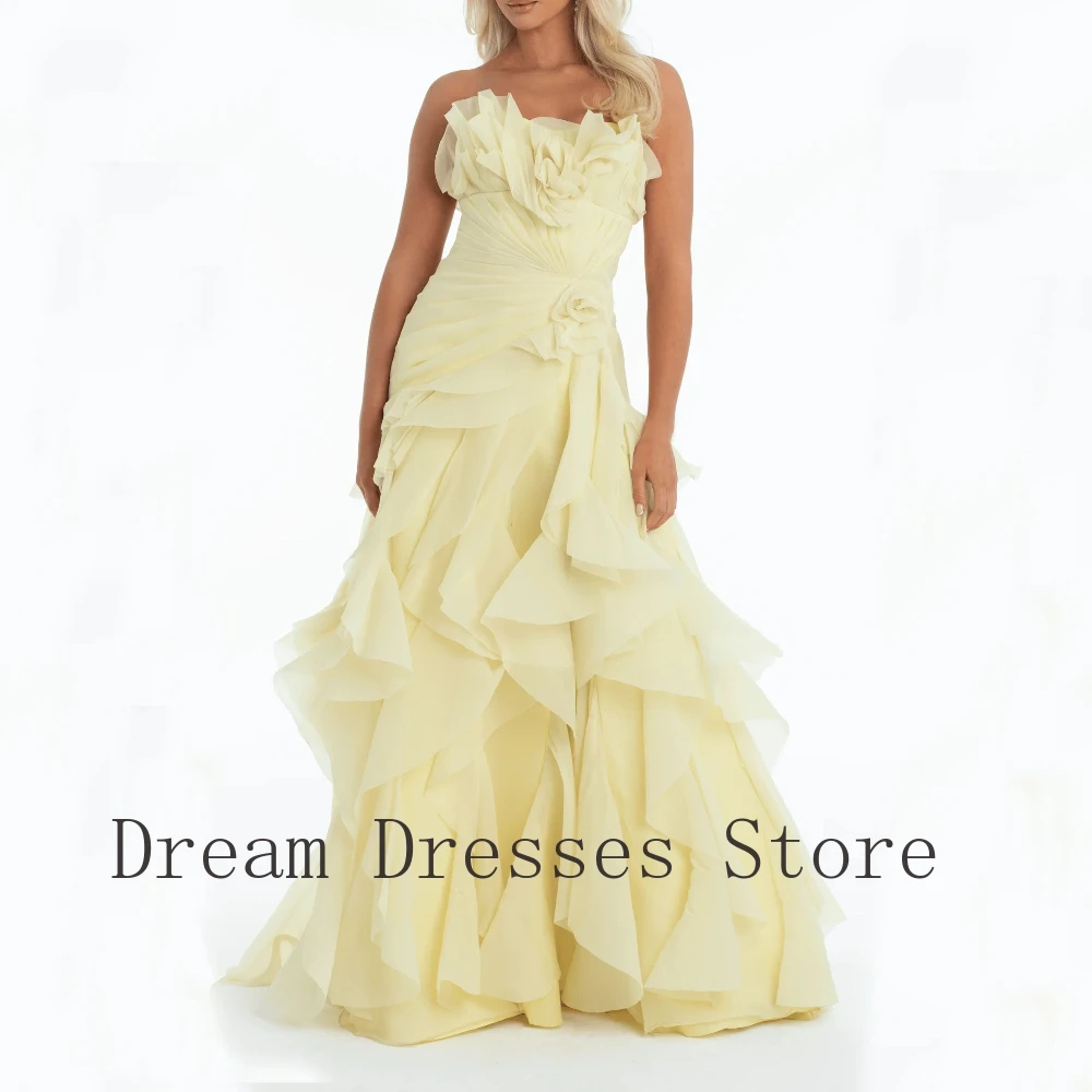 Customized Casual Chiffon Pleat Handmade Flower A-line Strapless Long Dresses Bespoke Occasion Dresses Sizes Available Simple
Customized Casual Chiffon Pleat Handmade Flower A-line Strapless Long Dresses Bespoke Occasion Dresses Sizes Available Simple