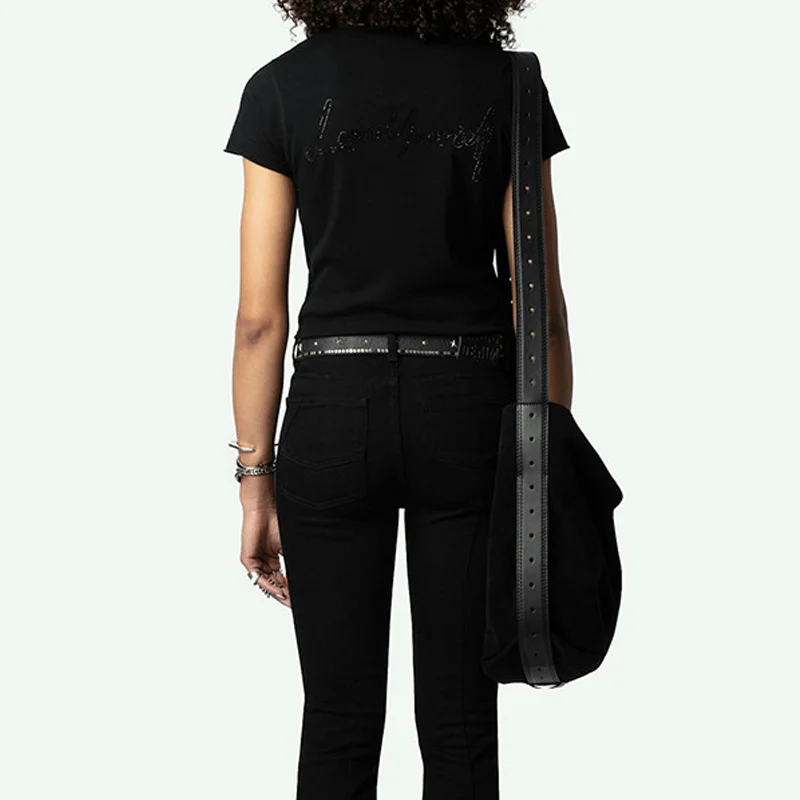 Black Female T-Shirt Casual U-Neck Tees Love Yourself Diamond T-Shirts Women Letter Short Sleeve Summer Tops Button Cotton Tee
Black Female T-Shirt Casual U-Neck Tees Love Yourself Diamond T-Shirts Women Letter Short Sleeve Summer Tops Button Cotton Tee