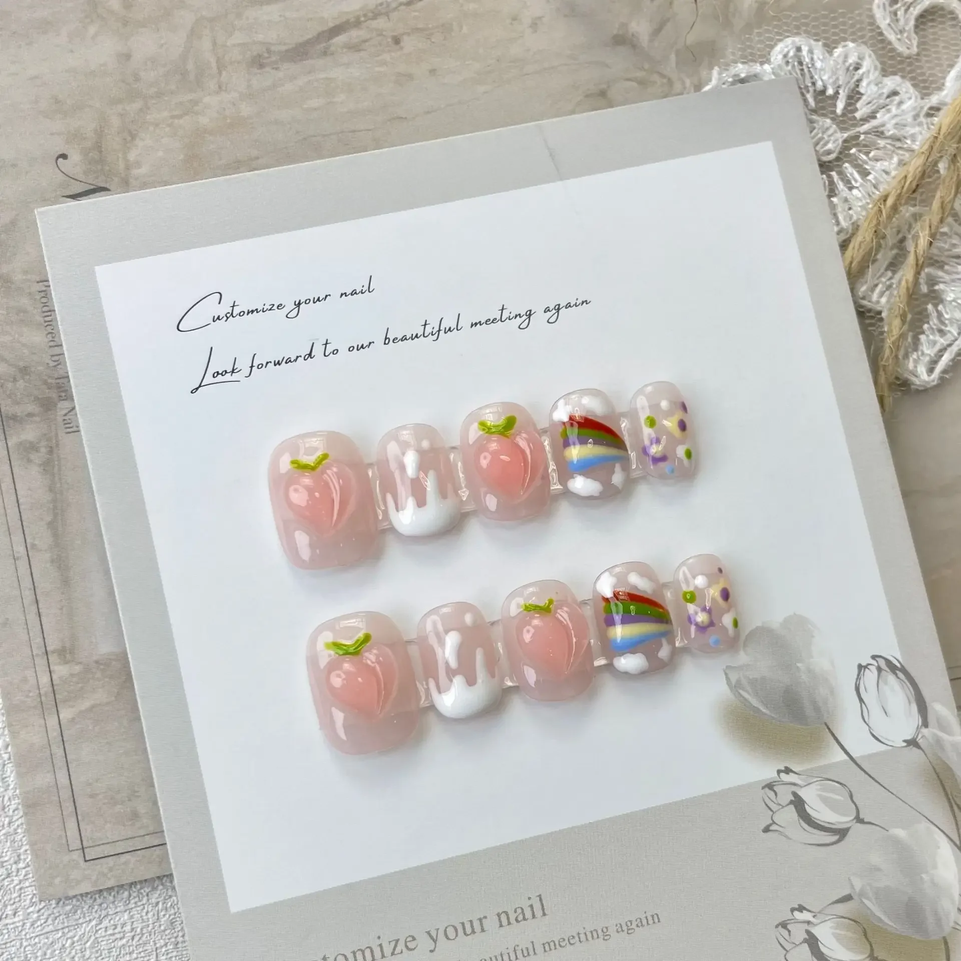 Korean Fake Nails Short Handmade Acrylic Full Cover Artificial False Nails With Design Professional Press On Nails
Korean Fake Nails Short Handmade Acrylic Full Cover Artificial False Nails With Design Professional Press On Nails