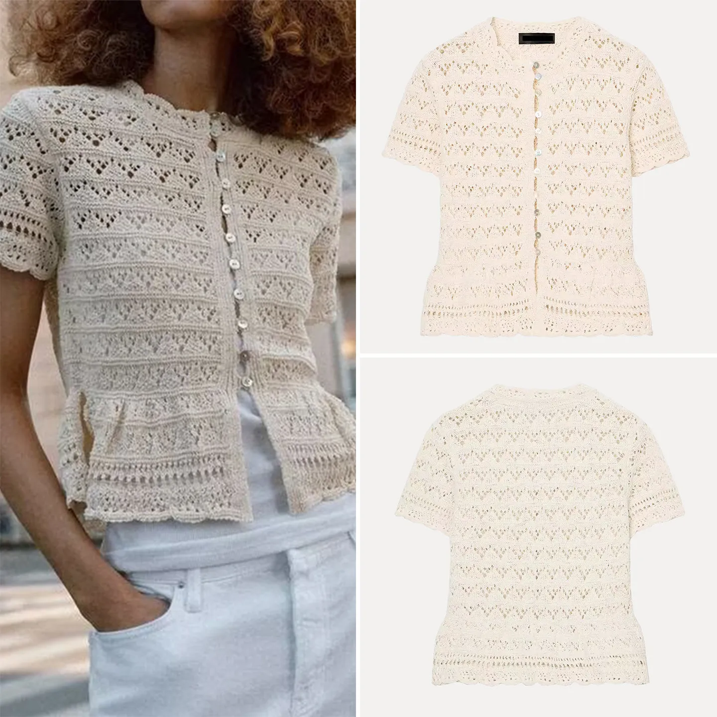 Fashionable Knitted Hollow out Short Sleeve round Neck Outerwear Women's Spring 2026 Casual Loose Fit Knitwear ZADATA
Fashionable Knitted Hollow out Short Sleeve round Neck Outerwear Women's Spring 2026 Casual Loose Fit Knitwear ZADATA