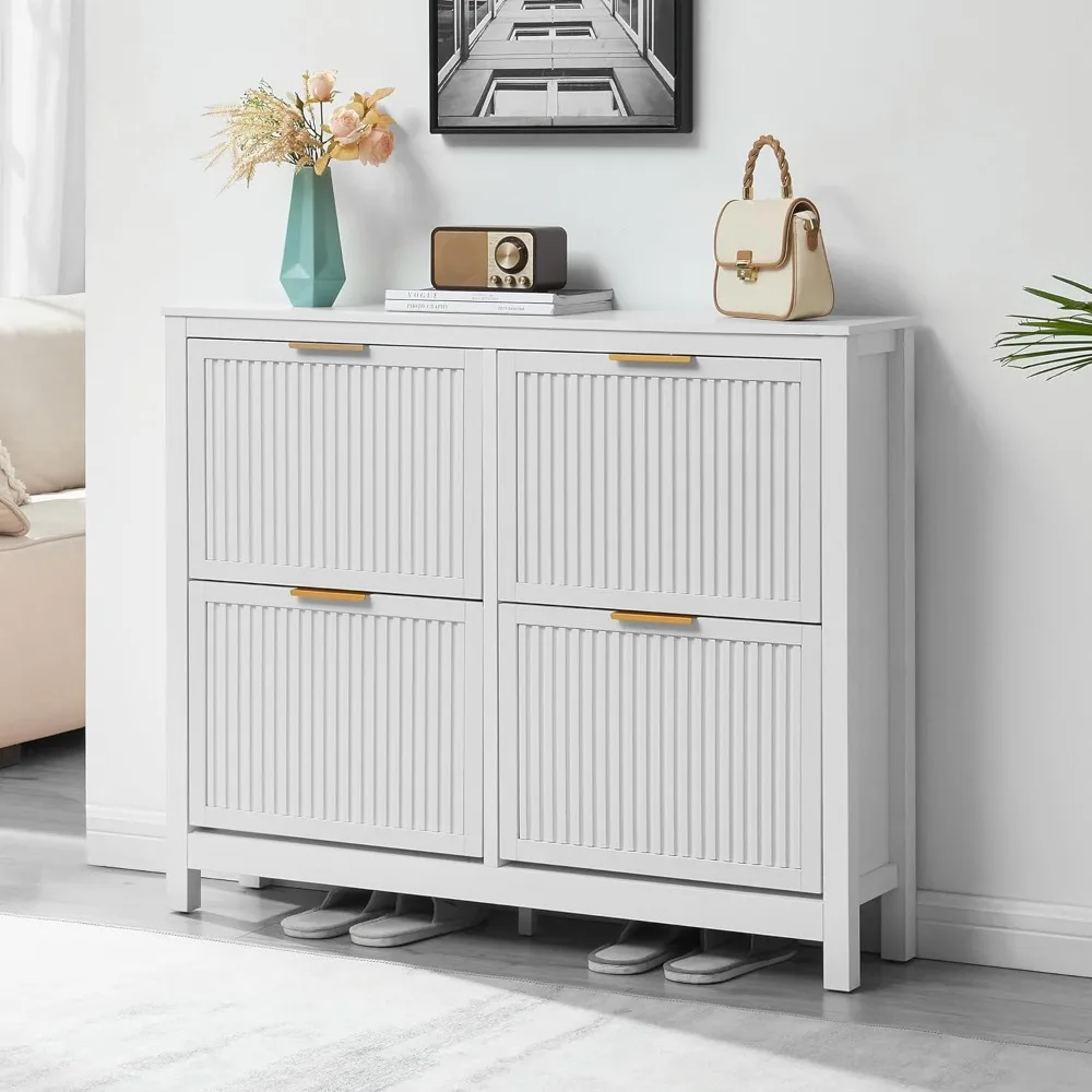 4 Flip Drawers Shoe Cabinet Storage For Entryway, Narrow Hidden Wood Shoes Organizer Cabinet Front Door Entrance Thin Free Stand
4 Flip Drawers Shoe Cabinet Storage For Entryway, Narrow Hidden Wood Shoes Organizer Cabinet Front Door Entrance Thin Free Stand
