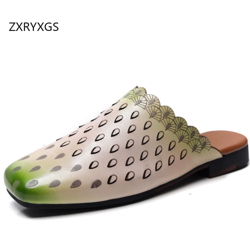 ZXRYXGS Top Layer Cowhide Square Toe Outerwear Slippers 2026 New Real Leather Breathable Hollow Summer Women Shoes Flat Slippers
ZXRYXGS Top Layer Cowhide Square Toe Outerwear Slippers 2026 New Real Leather Breathable Hollow Summer Women Shoes Flat Slippers