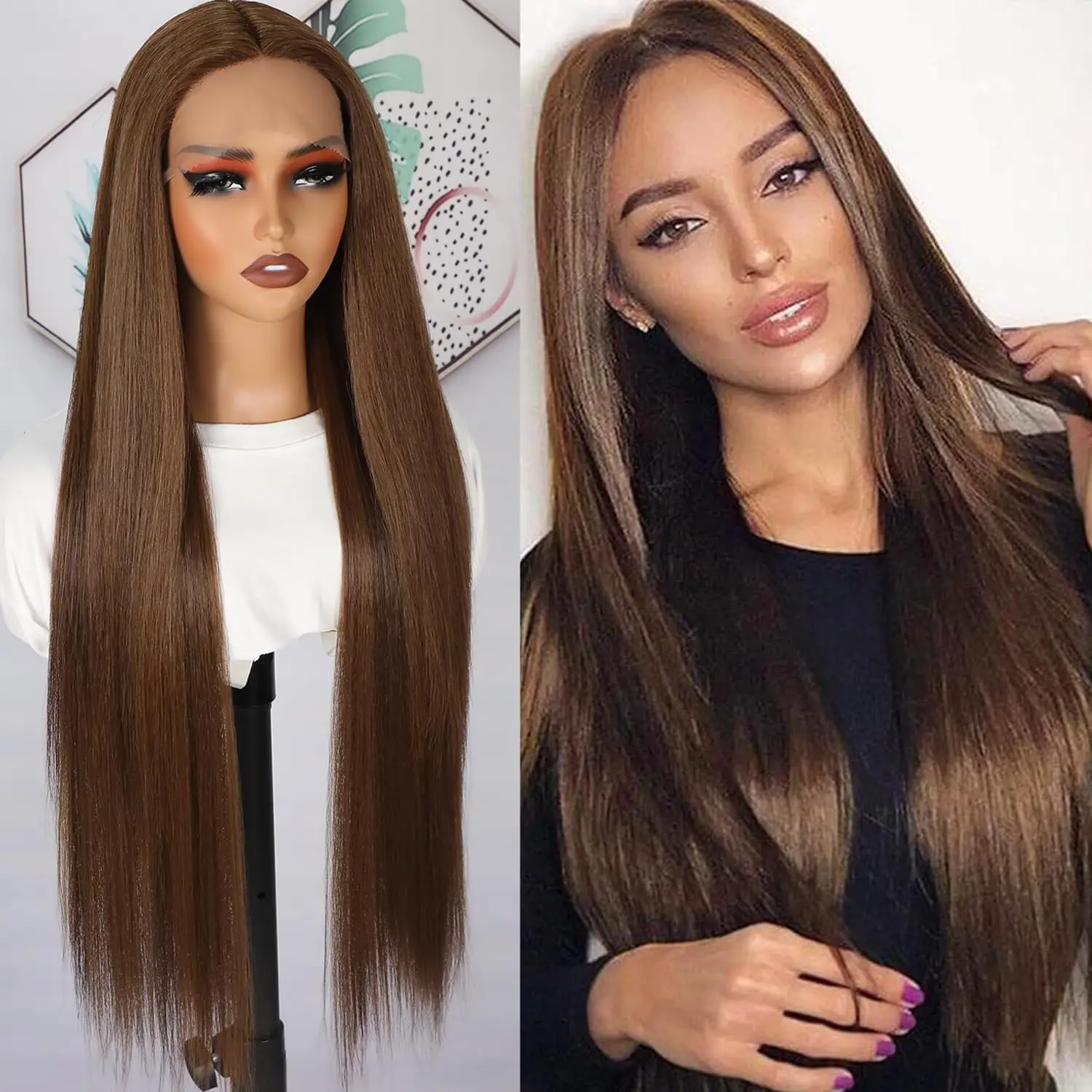 13x6 Chocolate Bone Straight Wig #4 Brown 13x4 Brazilian 200 Density 13x4 HD Lace Frontal Wigs 38 40 Inch Pre Plucked For Women
13x6 Chocolate Bone Straight Wig #4 Brown 13x4 Brazilian 200 Density 13x4 HD Lace Frontal Wigs 38 40 Inch Pre Plucked For Women