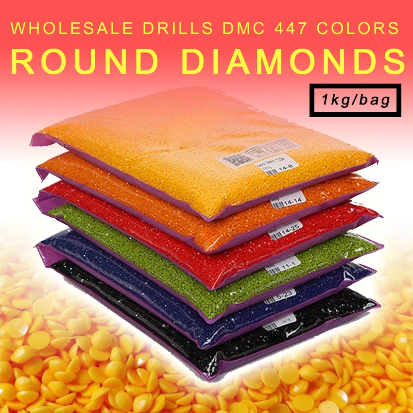 Оптовая продажа дрелей DMC, 447 цветов, круглые бриллианты, 1 кг/пакет, вышивка, 5D Diy, алмазная живопись, аксессуары de costura y confeccion
Оптовая продажа дрелей DMC, 447 цветов, круглые бриллианты, 1 кг/пакет, вышивка, 5D Diy, алмазная живопись, аксессуары de costura y confeccion