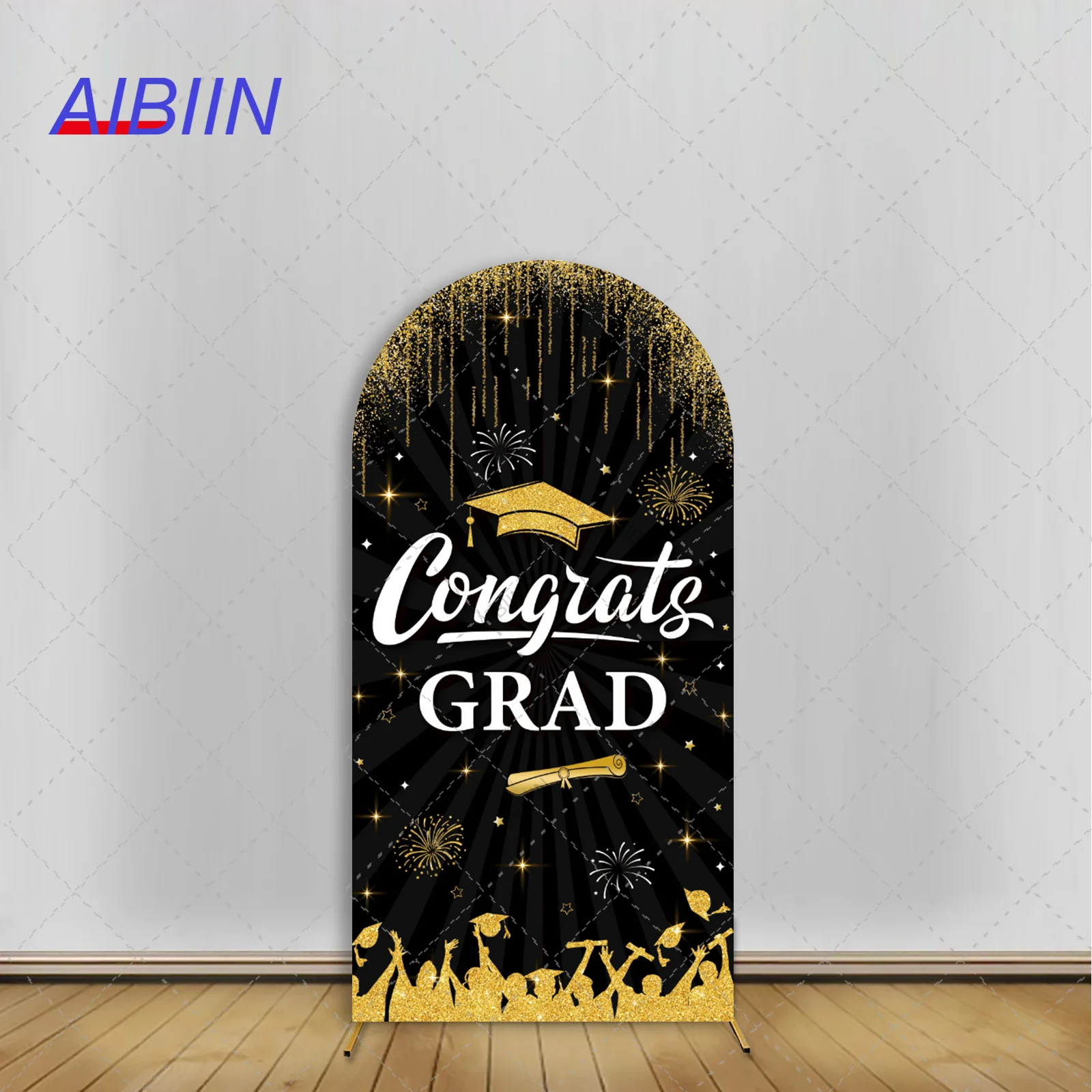 Black Gold Congrats Grad Arch Backdrop Cover Bachelor's Cap Hat Graduation Diploma Prom Party Decor Graduate Portrait Background
Black Gold Congrats Grad Arch Backdrop Cover Bachelor's Cap Hat Graduation Diploma Prom Party Decor Graduate Portrait Background