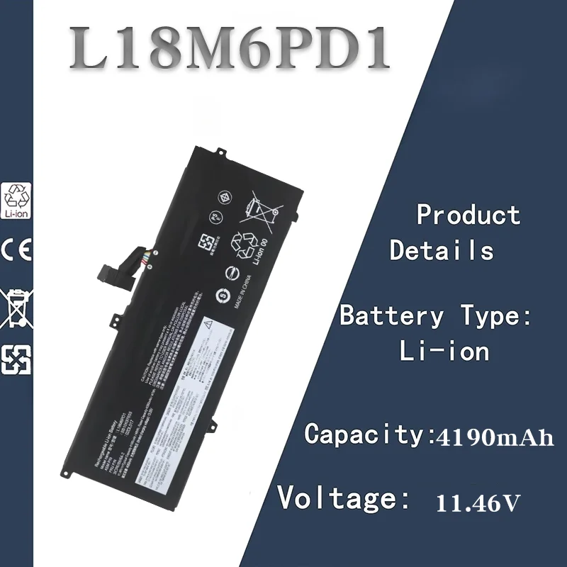 New Laptop Battery for Lenovo | Compatible with L18C6PD2 L18M6PD1 L18L6PD1 02DL018 | 11.46V 4190mAh | High Capacity
New Laptop Battery for Lenovo | Compatible with L18C6PD2 L18M6PD1 L18L6PD1 02DL018 | 11.46V 4190mAh | High Capacity