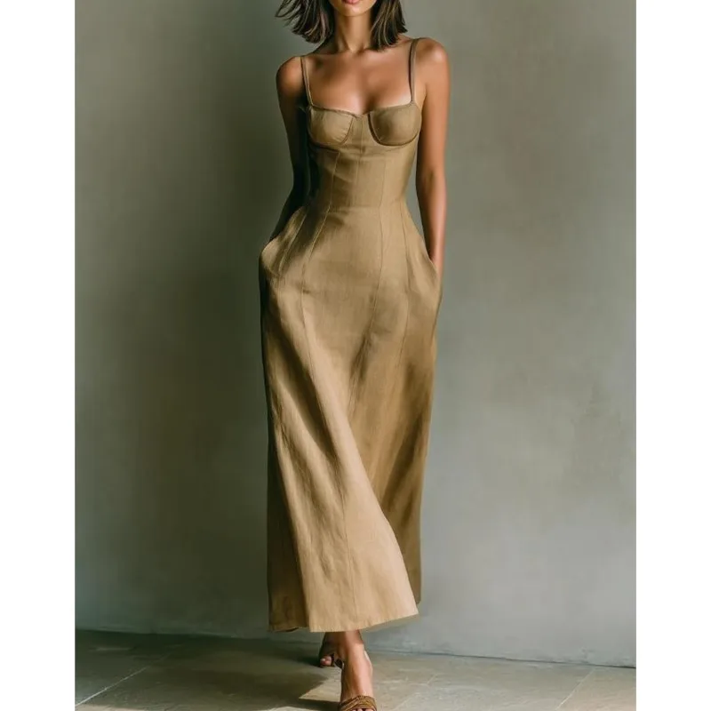 Women Maxi Dress Spaghetti Strap Elegant Sleeveless Backless Dresses Lady Sexy Solid Slim Midi Dress 2026 Female Chic Outfits
Women Maxi Dress Spaghetti Strap Elegant Sleeveless Backless Dresses Lady Sexy Solid Slim Midi Dress 2026 Female Chic Outfits