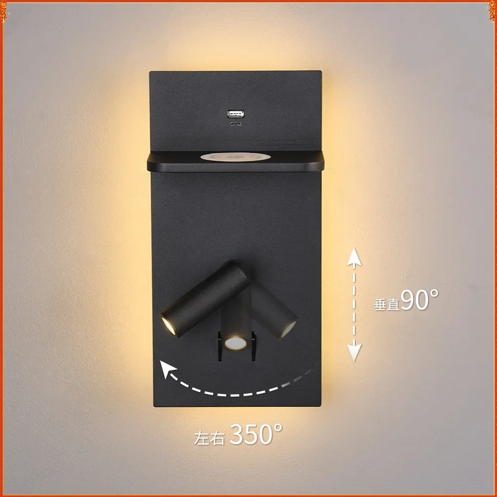 Modern Minimalist Hotel Bedroom Bedside LED Adjustable Reading Bedside Lamp USB Wireless Charging Wall Lamp
Modern Minimalist Hotel Bedroom Bedside LED Adjustable Reading Bedside Lamp USB Wireless Charging Wall Lamp