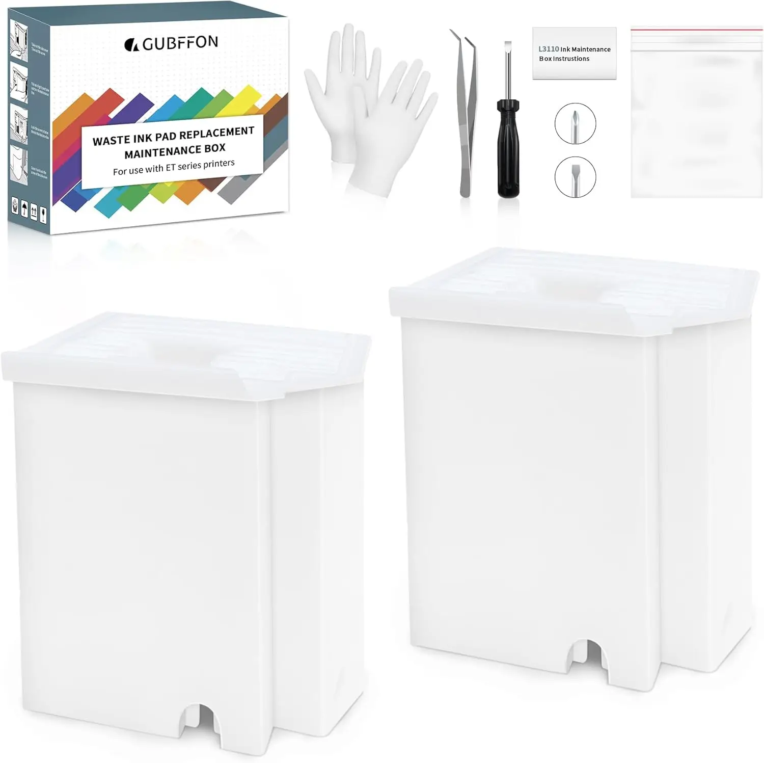 Waste Ink Pad Replacement for Epson EcoTank Printers, 2-Pack with Reset Software & Keys
Waste Ink Pad Replacement for Epson EcoTank Printers, 2-Pack with Reset Software & Keys