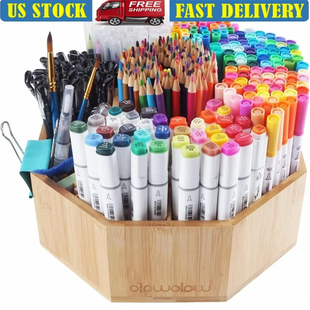 Bamboo Spinning Art Supply Organizer Holds 800 Pencils 360 Rotation Storage Markers Brushes Ideal Gift Home Office
Bamboo Spinning Art Supply Organizer Holds 800 Pencils 360 Rotation Storage Markers Brushes Ideal Gift Home Office