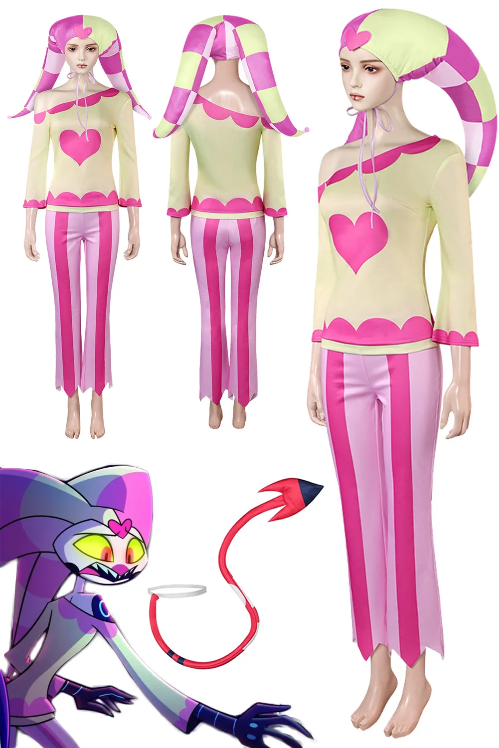 Clown Fizzarolli Cosplay Hat Costume TV Evil Leader Roleplay Pink Suits Shirt Pants Women Halloween Carnival Party Fantasia Suit
Clown Fizzarolli Cosplay Hat Costume TV Evil Leader Roleplay Pink Suits Shirt Pants Women Halloween Carnival Party Fantasia Suit