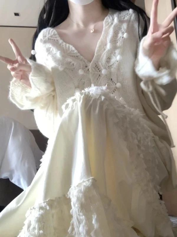 Женский вязаный свитер с V-образным вырезом и ажурным узором, модный топ, комфортный, средней толщины, длинный рукав
Женский вязаный свитер с V-образным вырезом и ажурным узором, модный топ, комфортный, средней толщины, длинный рукав