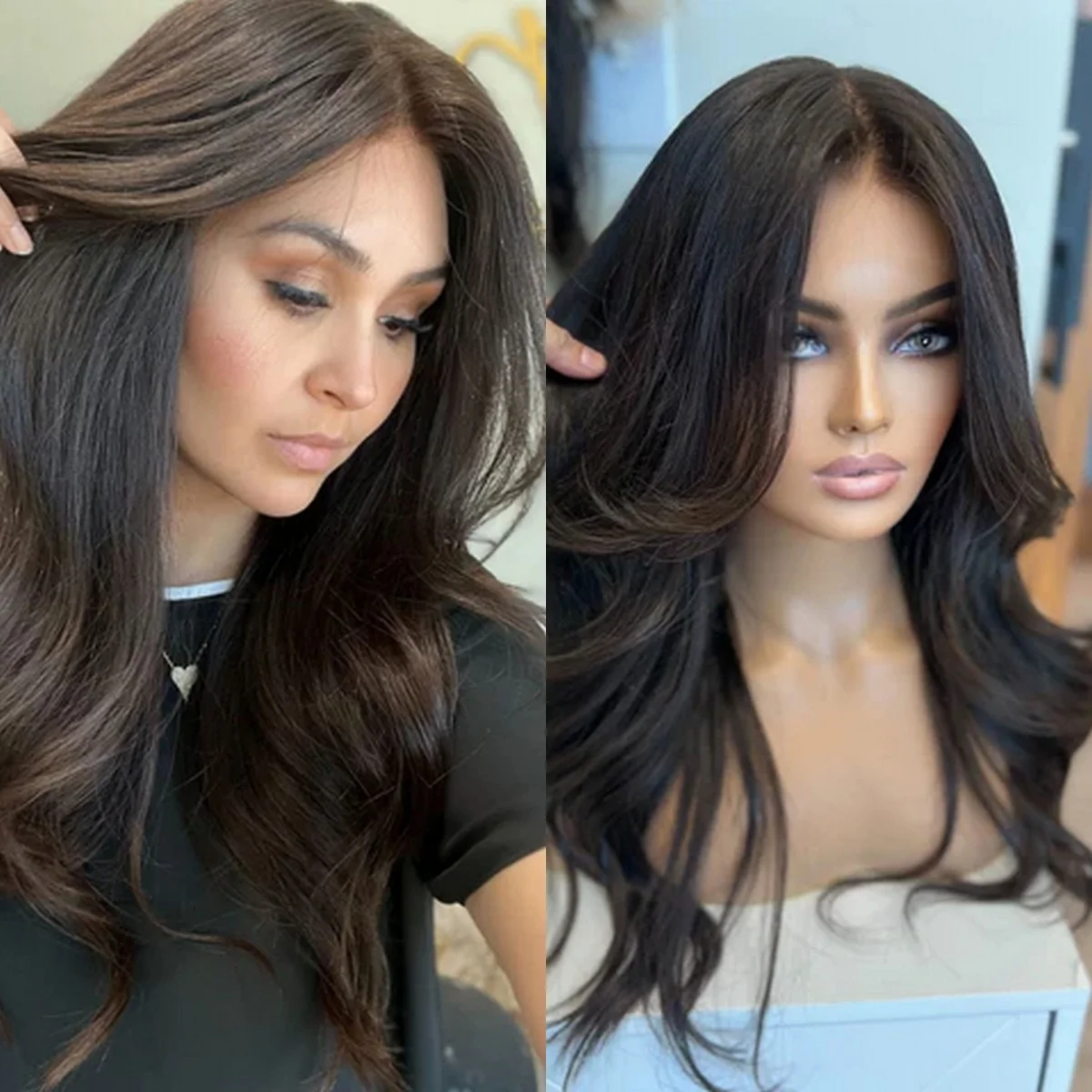 Новые темные парики с блондными мелированиями, свободные волны, реалистичный вид, естественная линия волос, для повседневной носки и вечеринок, с центральной прической, синтетические парики
Новые темные парики с блондными мелированиями, свободные волны, реалистичный вид, естественная линия волос, для повседневной носки и вечеринок, с центральной прической, синтетические парики