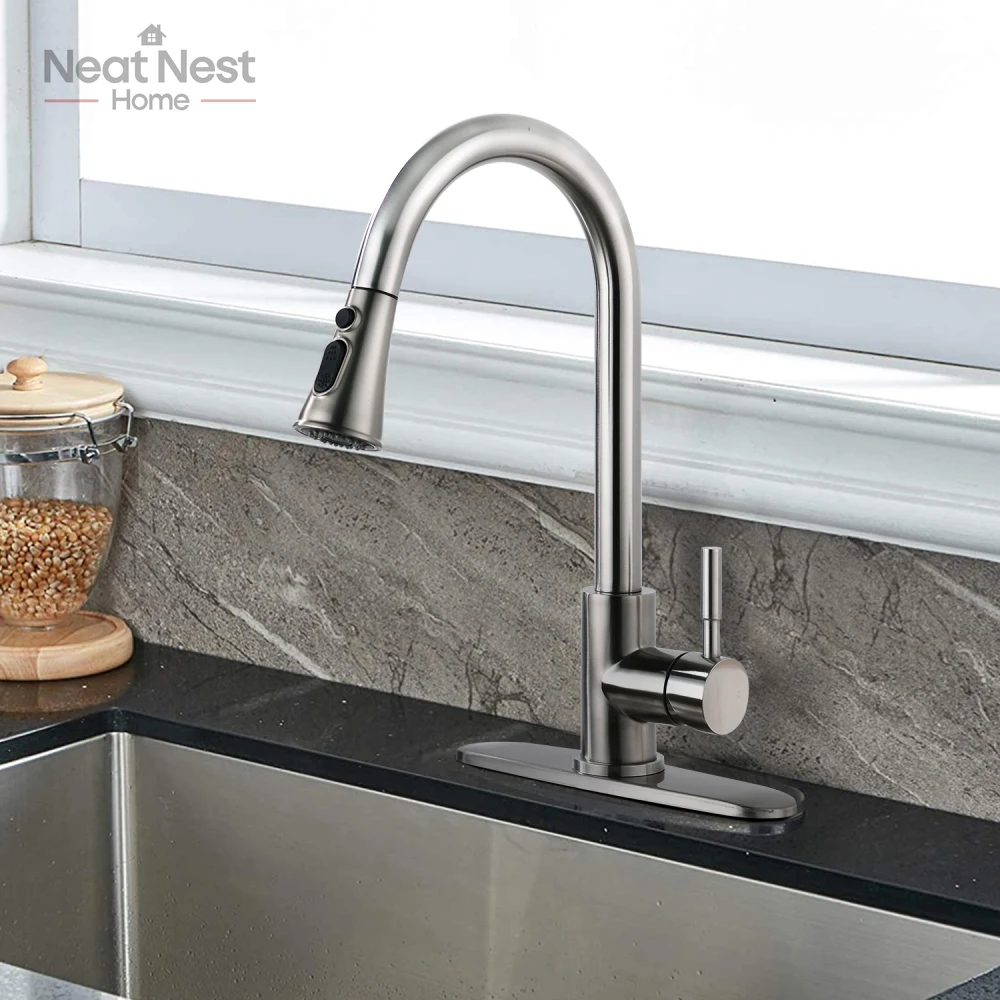Pull Down Kitchen Faucet with Sprayer Stainless Steel Brushed Nickel,Simple Kitchen Faucet Multifunction Hot and Cold Rotatable
Pull Down Kitchen Faucet with Sprayer Stainless Steel Brushed Nickel,Simple Kitchen Faucet Multifunction Hot and Cold Rotatable