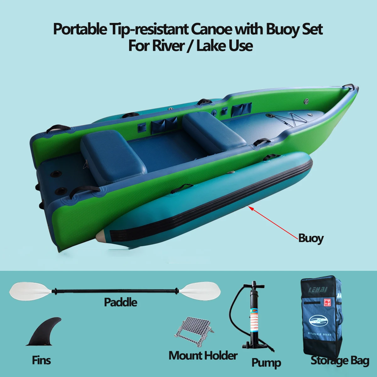 Portable Tip-resistant Canoe with Buoy Set Suit 2-person LUYA Fishing Net-casting Boat Lake/River Durable PVC Inflatable Boat
Portable Tip-resistant Canoe with Buoy Set Suit 2-person LUYA Fishing Net-casting Boat Lake/River Durable PVC Inflatable Boat