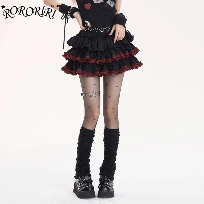 RORORIRI Japanese Lolita Mini Skirt Gothic Black Elastic Short Skirts Y2k Harajuku Shoujo Gyaru Coquette A Line Cake Skirts
RORORIRI Japanese Lolita Mini Skirt Gothic Black Elastic Short Skirts Y2k Harajuku Shoujo Gyaru Coquette A Line Cake Skirts