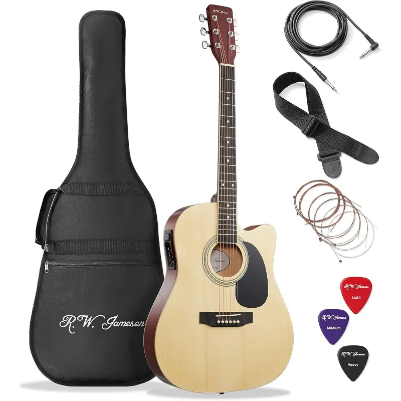 Full Size Thinline Acoustic Electric Guitar with Free Gig Bag Case & Picks Natural Right Handed
Full Size Thinline Acoustic Electric Guitar with Free Gig Bag Case & Picks Natural Right Handed