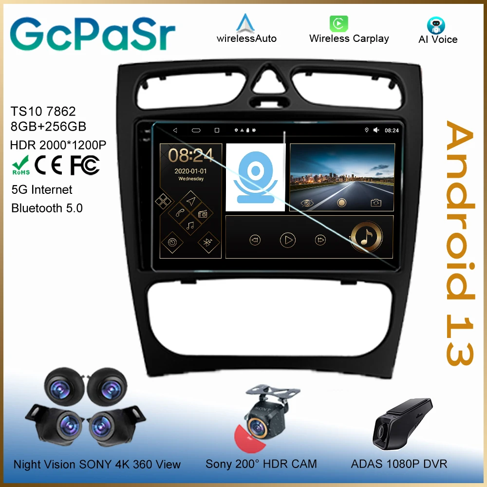 Android для Mercedes Benz C Class S203 CL203 W203 2000 - 2004 головное устройство 7862 No 2din видео Carplay Радио мультимедийный автомобильный плеер
Android для Mercedes Benz C Class S203 CL203 W203 2000 - 2004 головное устройство 7862 No 2din видео Carplay Радио мультимедийный автомобильный плеер
