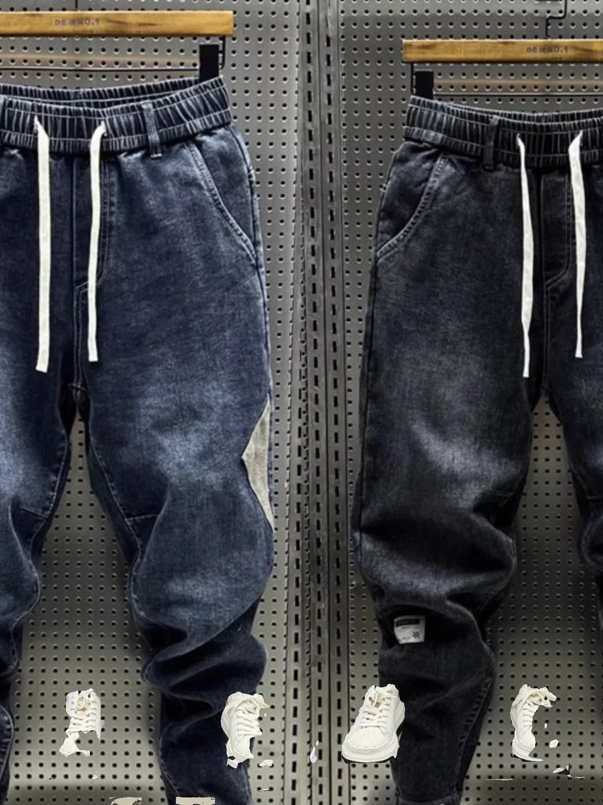 Мужские джинсы большого размера, повседневные, свободного кроя, с эластичным поясом, осенне-зимние, модные, в стиле «гарлен», брюки «девять точек», прямые, трубчатые
Мужские джинсы большого размера, повседневные, свободного кроя, с эластичным поясом, осенне-зимние, модные, в стиле «гарлен», брюки «девять точек», прямые, трубчатые