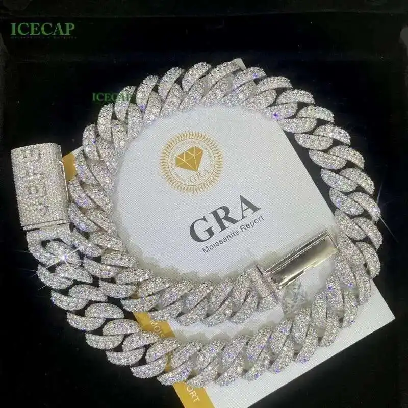 Hip Hop Men Custom Necklace Luxury 20mm Vvs Moissanite Diamond 925 Silver Cuban Link Chain Necklace
Hip Hop Men Custom Necklace Luxury 20mm Vvs Moissanite Diamond 925 Silver Cuban Link Chain Necklace
