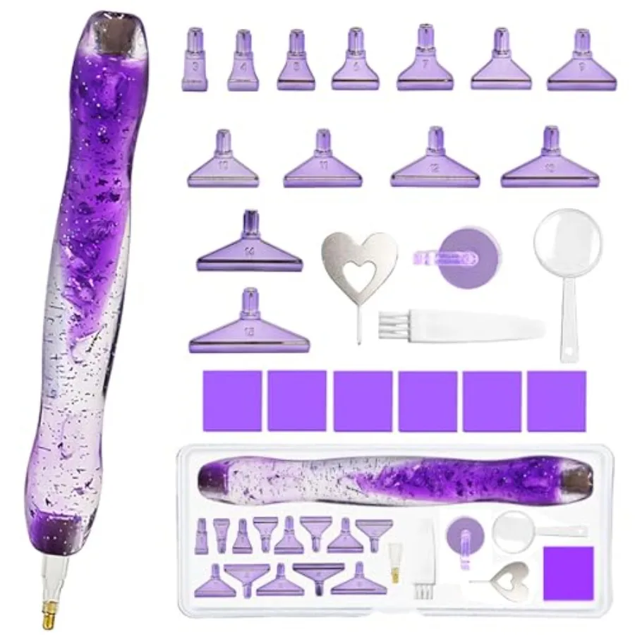 Diamond Art Painting Pens Kit - 26 Pcs 5D Ergonomic DIY Drill Tools Accessories Supplies Purple with Comfortable Screw Thread R
Diamond Art Painting Pens Kit - 26 Pcs 5D Ergonomic DIY Drill Tools Accessories Supplies Purple with Comfortable Screw Thread R