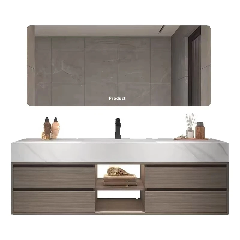 Ultra-minimalist Style Solid Wood Bathroom Cabinet Set with Integrated Granite Basin
Ultra-minimalist Style Solid Wood Bathroom Cabinet Set with Integrated Granite Basin