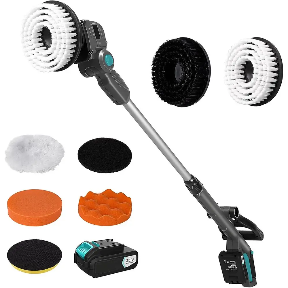 Long Handle Electric Scrubber with Replaceable Battery and 8 Brushes for Outdoor, Bathroom, Tile, Grout, Shower, Bathtub Cleanin
Long Handle Electric Scrubber with Replaceable Battery and 8 Brushes for Outdoor, Bathroom, Tile, Grout, Shower, Bathtub Cleanin