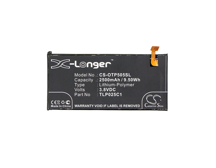 Аккумулятор 2500 мАч TLP025C1, TLP025C2 для Alcatel OT-50560, OT-5056D, OT-5056N, OT-5056O, OT5056W
Аккумулятор 2500 мАч TLP025C1, TLP025C2 для Alcatel OT-50560, OT-5056D, OT-5056N, OT-5056O, OT5056W