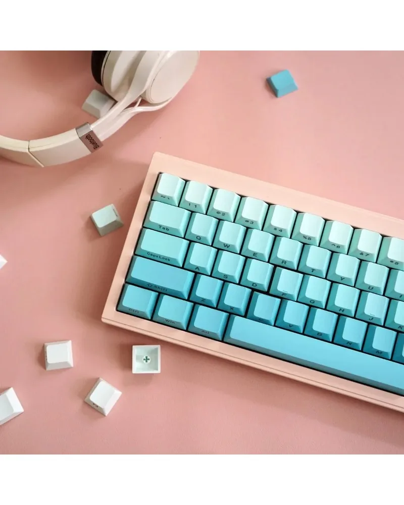 light blue and white gradient pbt dye sub keycaps full set oem profile for mechanical keyboards
light blue and white gradient pbt dye sub keycaps full set oem profile for mechanical keyboards