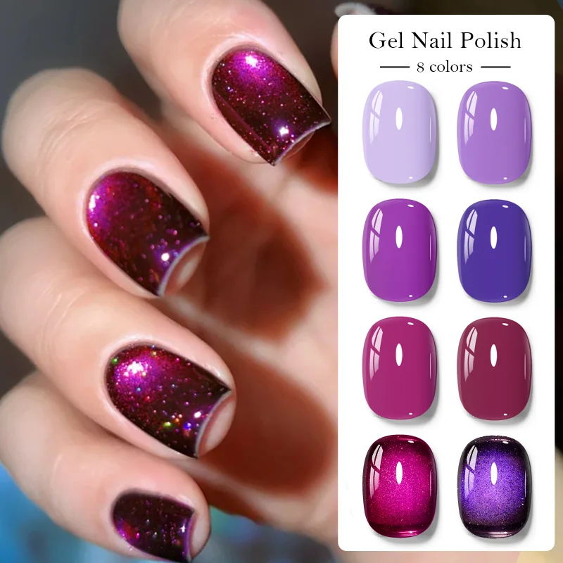 8pcs Purple Series Magnetic Gel & Color Gel Nail Polish Set Semi Permanent Soak Off UV Gel Varnish Manicure DIY Nail Supplies
8pcs Purple Series Magnetic Gel & Color Gel Nail Polish Set Semi Permanent Soak Off UV Gel Varnish Manicure DIY Nail Supplies