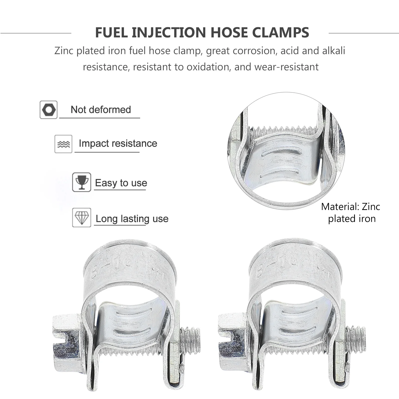 20 Pcs Water Pipe Clamp Fuel Line Hose Clamps Galvanized Iron Clips Liquid Delivery
20 Pcs Water Pipe Clamp Fuel Line Hose Clamps Galvanized Iron Clips Liquid Delivery