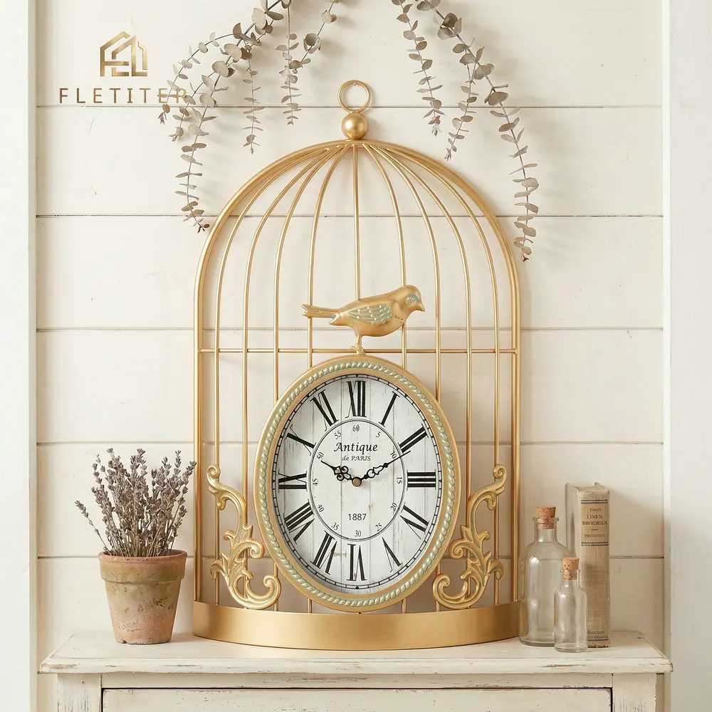 Vintage Creative Birdcage Iron Wall Clock Silent Non - Ticking Living Room Bedroom Hanging Decorative Home Ornament
Vintage Creative Birdcage Iron Wall Clock Silent Non - Ticking Living Room Bedroom Hanging Decorative Home Ornament