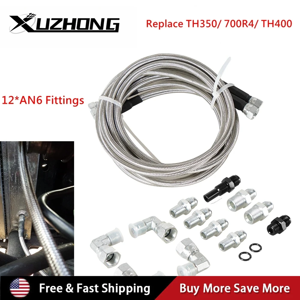 For Ford Chevy Buick Cadillac Replace TH350/ 700R4/ TH400 Braided Transmission Cooler Hose Oil Fuel Line w/12pcs AN6 Fittings
For Ford Chevy Buick Cadillac Replace TH350/ 700R4/ TH400 Braided Transmission Cooler Hose Oil Fuel Line w/12pcs AN6 Fittings