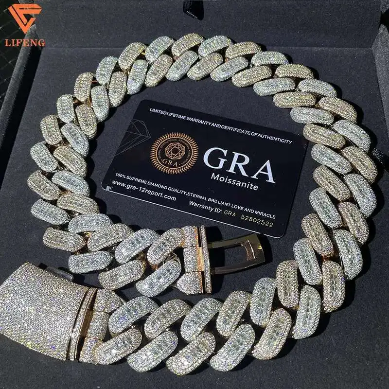 26mm VVS Moissanite Diamond Necklace Fashionable 925 Sterling Silver Gold Finish Hip Hop Miami Cuban Link Chain Men Inspired
26mm VVS Moissanite Diamond Necklace Fashionable 925 Sterling Silver Gold Finish Hip Hop Miami Cuban Link Chain Men Inspired