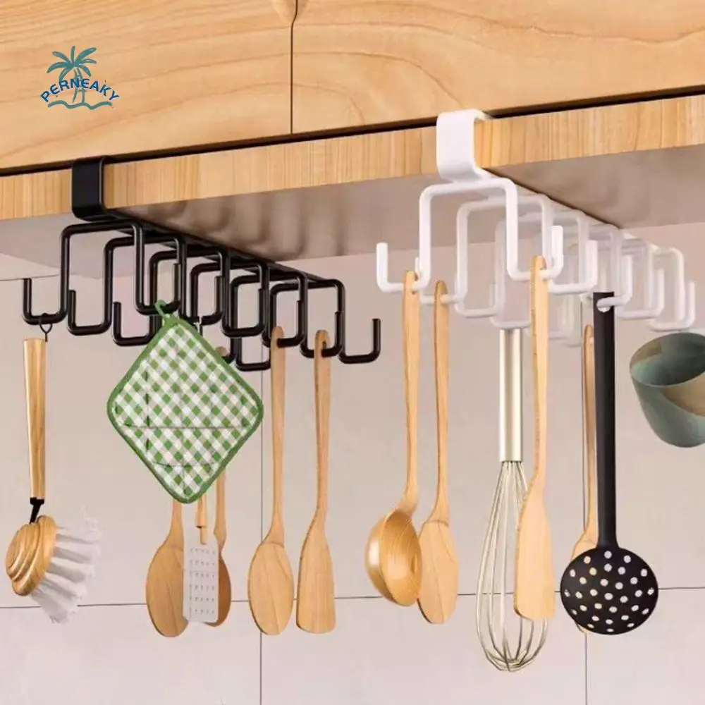 Iron 12 Hooks Cup Holder Black/White Punch-free Double-row Storage Hook Space Saving Traceless Under Cabinet Storage Rack
Iron 12 Hooks Cup Holder Black/White Punch-free Double-row Storage Hook Space Saving Traceless Under Cabinet Storage Rack